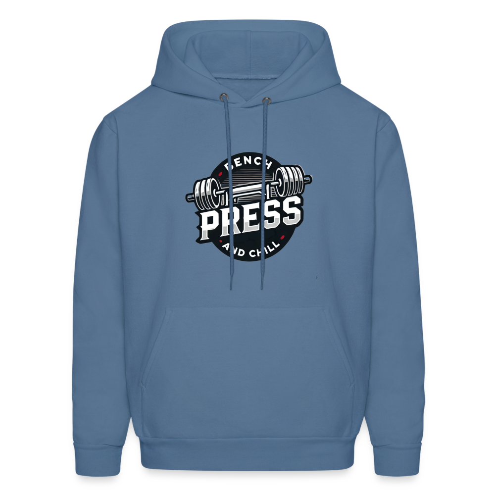 Bench Press and Chill Hoodie - denim blue