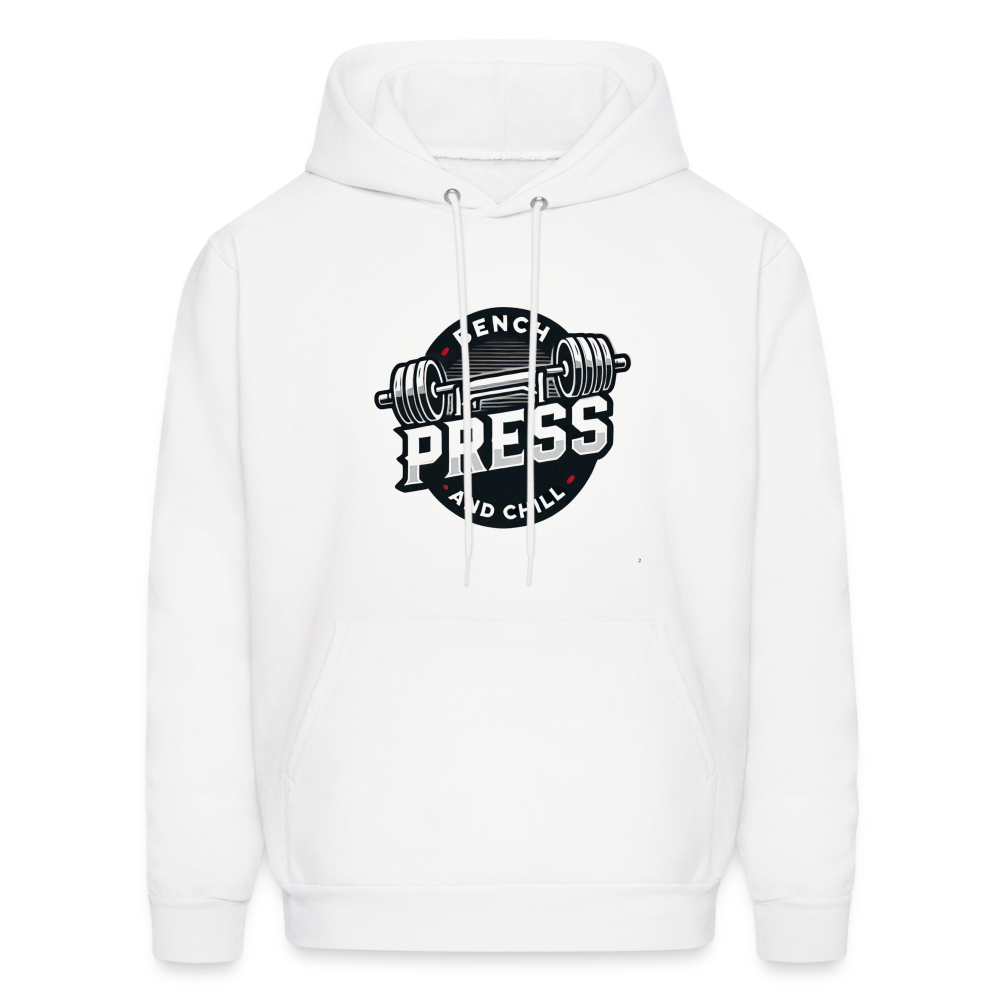 Bench Press and Chill Hoodie - white