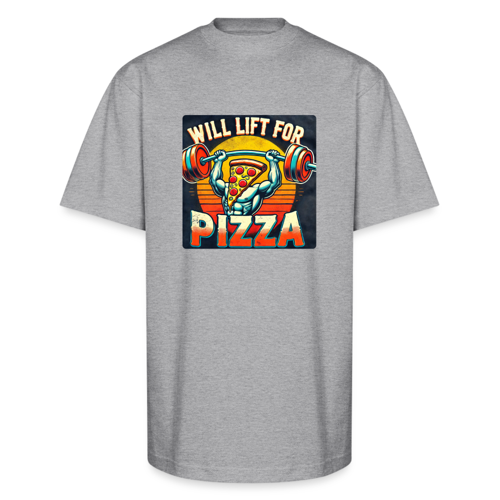 Will Lift for Pizza Oversized Heavyweight Tee - heather gray