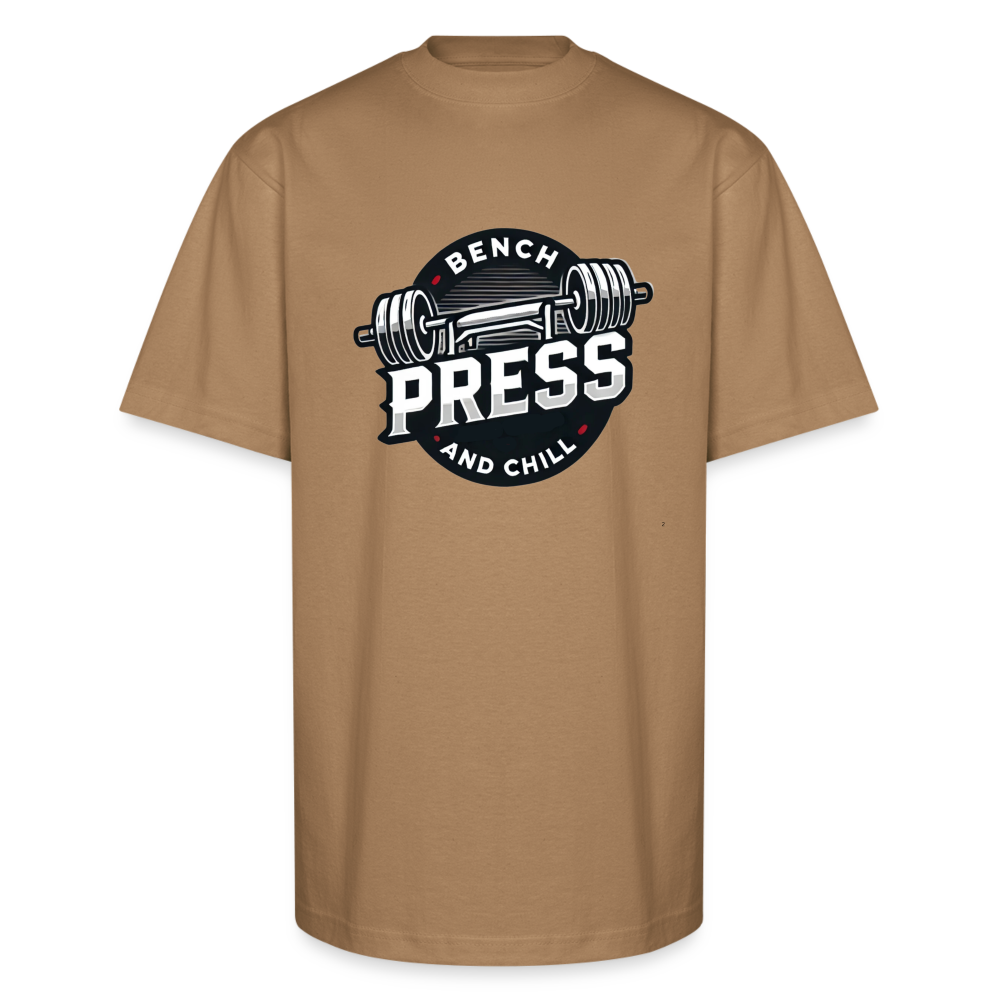 Bench Press and Chill Oversized Heavyweight Tee - khaki