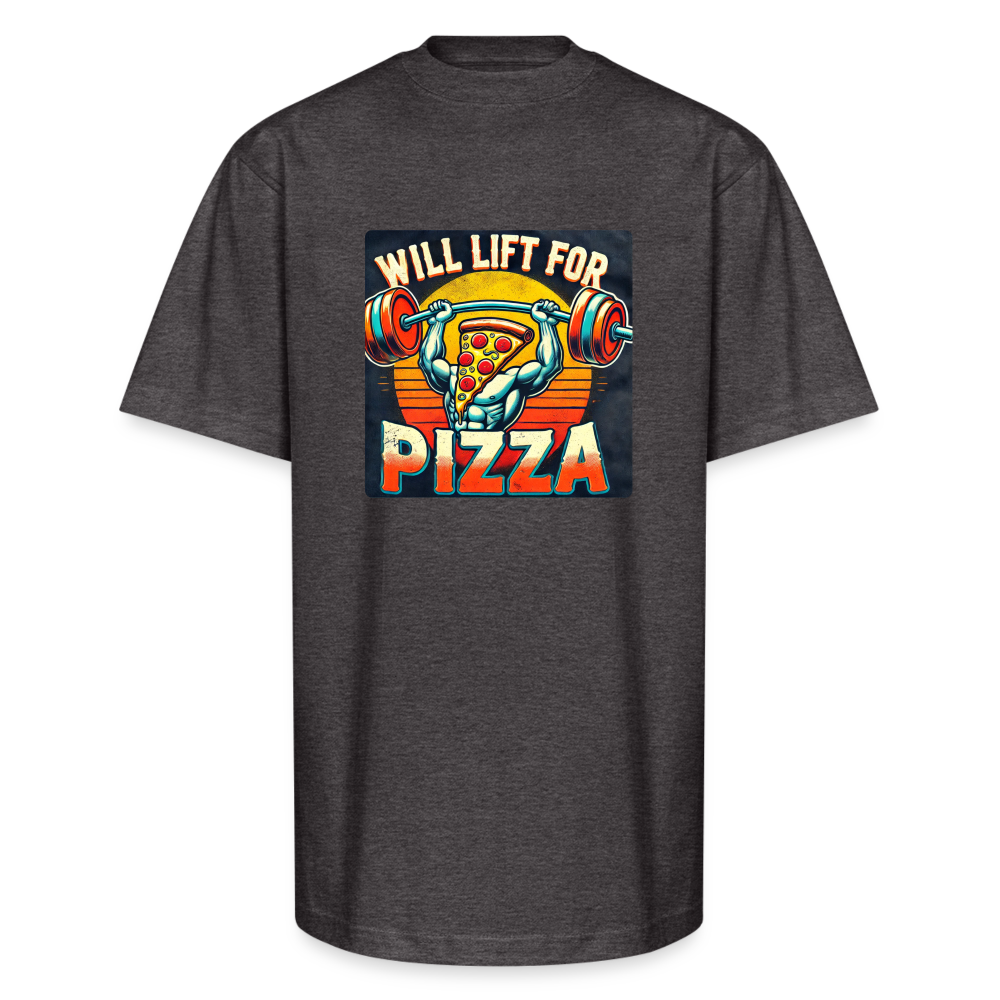 Will Lift for Pizza Oversized Heavyweight Tee - charcoal grey