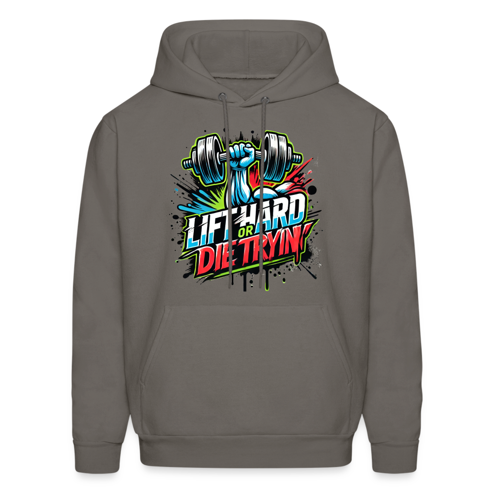 Lift Hard or Die Tryin' Hoodie - asphalt gray