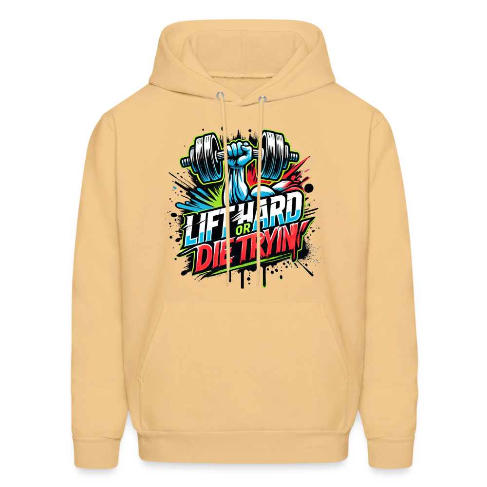 Lift Hard or Die Tryin' Hoodie - light gold 