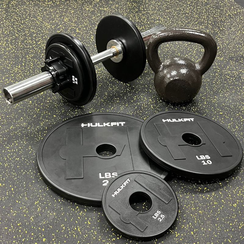 HulkFit Loadable Rubber Coated Steel Dumbbell Weight Plates