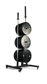 HulkFit Vertical Plate and Barbell Storage with Wheels